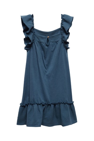 Robe coton volants - Bleu marine