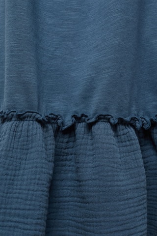 Robe coton volants - Bleu marine