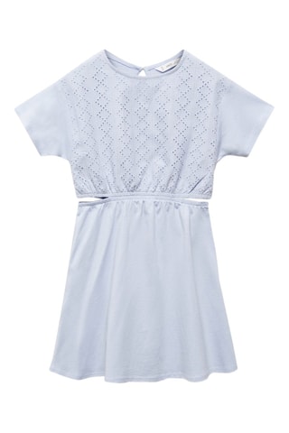 Robe brodée ouvertures latérales - Ciel