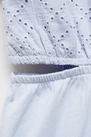 Robe brodée ouvertures latérales - Ciel