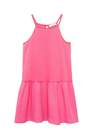 Robe coton volants - Fuchsia