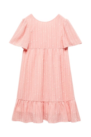 Robe brodée à volants - Corail