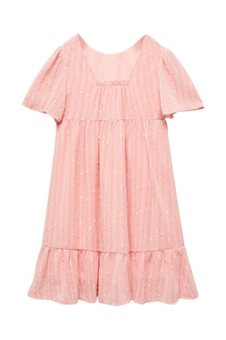 Robe brodée à volants - Corail