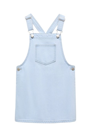 Robe chasuble courte en jean - Ciel