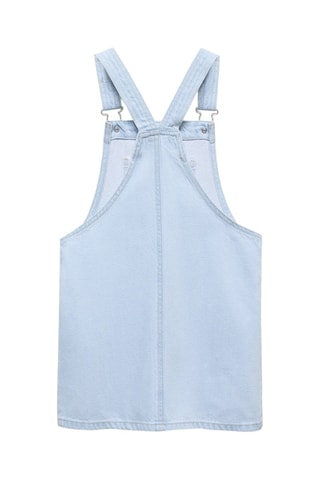 Robe chasuble courte en jean - Ciel