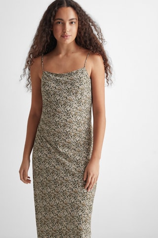 Robe longue imprimée - Beige