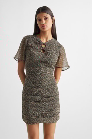 Robe gaze imprimée - Vert