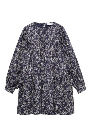 Robe coton imprimée - Bleu marine