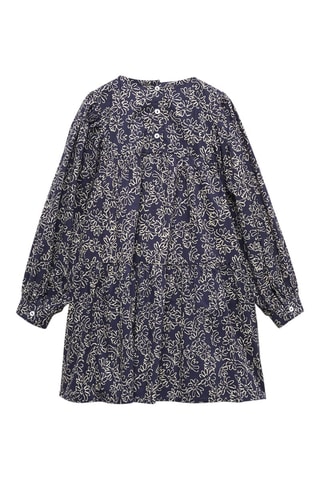 Robe coton imprimée - Bleu marine