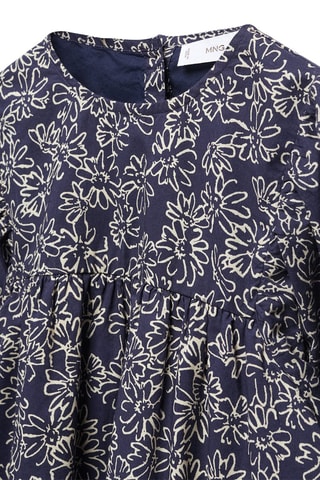 Robe coton imprimée - Bleu marine