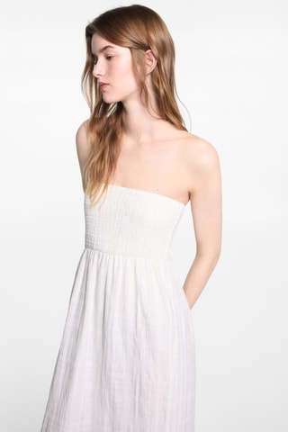 Robe longue lurex - Blanc cassé