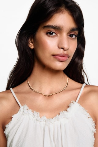 Robe bords effilochés - Blanc cassé