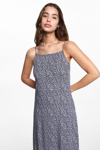 Robe à fleurs - Bleu marine