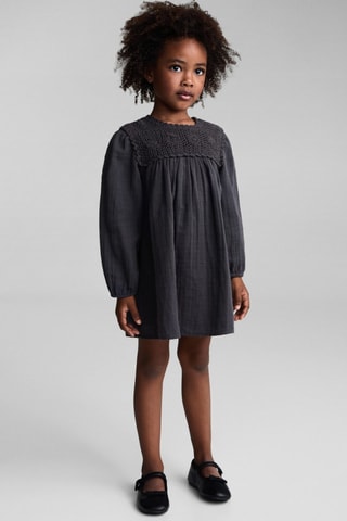 Robe empiècement crochet - Anthracite