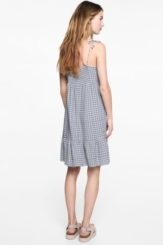 Robe imprimée à volants - Blanc cassé