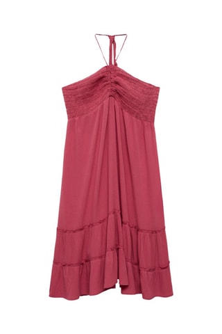Robe courte à volants - Fraise