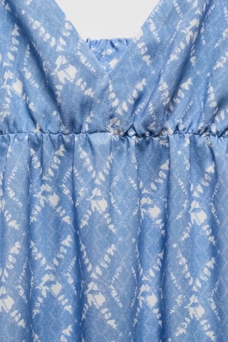 Robe imprimée à volants - Bleu