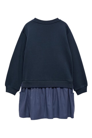 Robe sweat-shirt brodée - Bleu marine