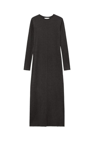 Robe manches longues ouverture - Anthracite