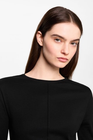 Robe manches longues ouverture - Noir