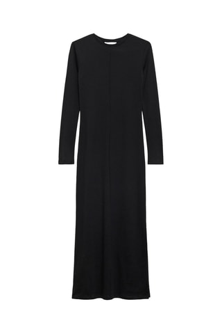 Robe manches longues ouverture - Noir
