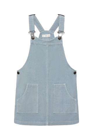 Robe chasuble velours côtelé poches - Bleu