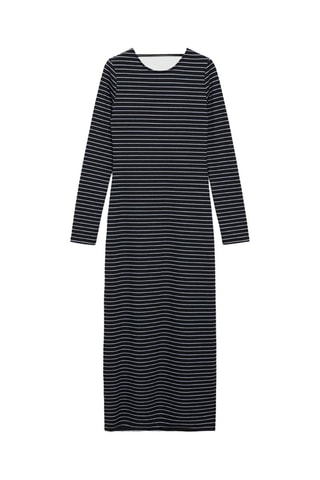 Robe rayures ouverture Lurex - Gris