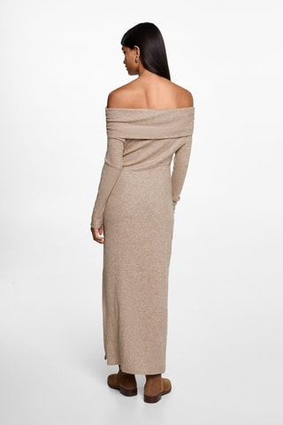 Robe midi épaules dénudées - Sable