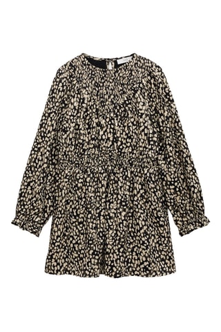 Robe froncée imprimée - Beige