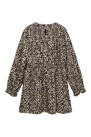 Robe froncée imprimée - Beige