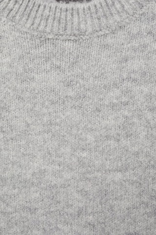 Robe maille manches bouffantes - Gris chiné