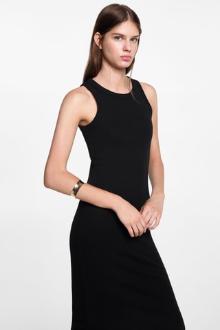 Robe longue fendue - Noir