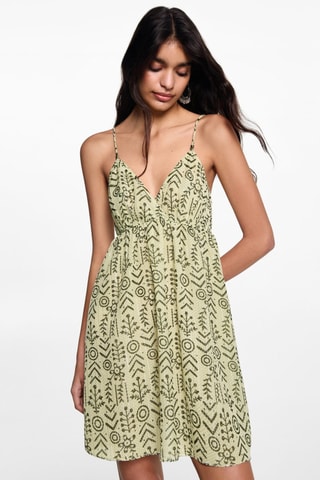 Robe en imprimé ethnique - Vert pastel