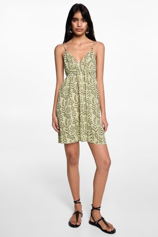 Robe en imprimé ethnique - Vert pastel