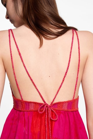Robe longue crochet - Fuchsia
