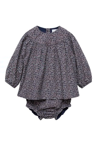 Robe et culotte imprimées - Bleu marine