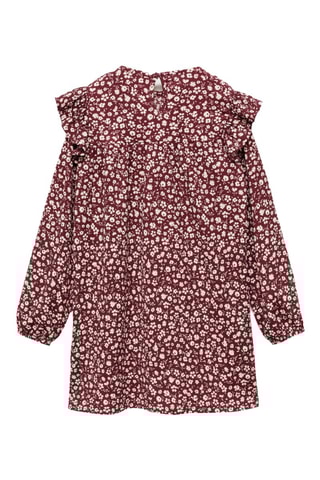 Robe fleurie froncée - Grenat