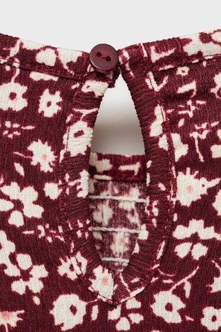 Robe fleurie froncée - Grenat