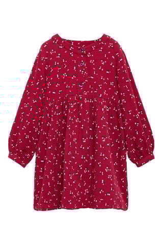 Robe coton fleurs - Rouge