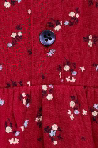 Robe coton fleurs - Rouge