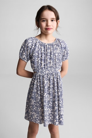 Robe fleurie ouvertures - Bleu marine