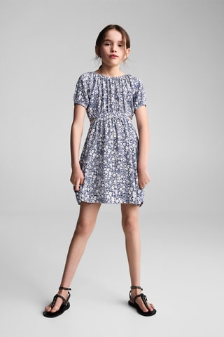 Robe fleurie ouvertures - Bleu marine