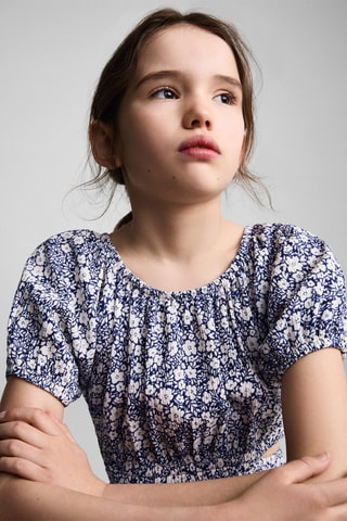 Robe fleurie ouvertures - Bleu marine