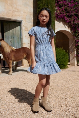 Robe imprimée ouvertures - Bleu