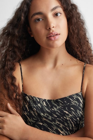 Robe midi imprimée - Noir