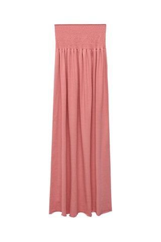 Robe midi froncée - Fraise