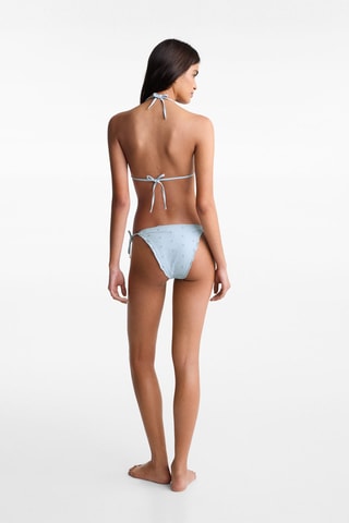 Bikini brodé fleurs - Bleu