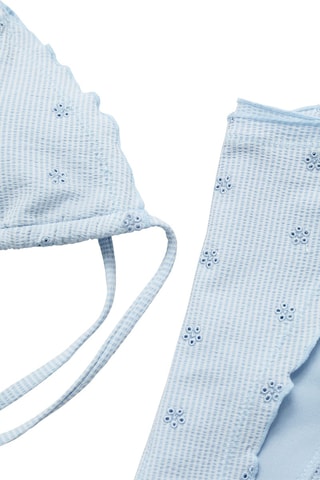 Bikini brodé fleurs - Bleu