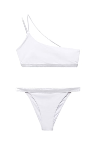 Bikini asymétrique détail métallisé - Blanc cassé