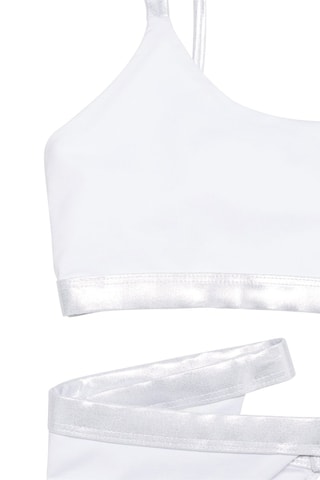 Bikini asymétrique détail métallisé - Blanc cassé